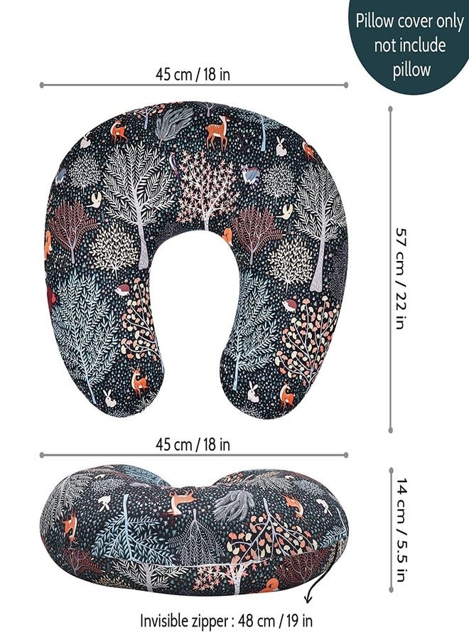 Proliva وسادة بروليفا للرضاعة الطبيعية للأطفال حديثي الولادة مع غطاء قابل للفصل، وسادة الرضاعة الطبيعية ووسادة الأمومة، مجموعة دعم لوسادة الرضاعة الطبيعية وسرير الأم (أزرق-غابة) - Image 3