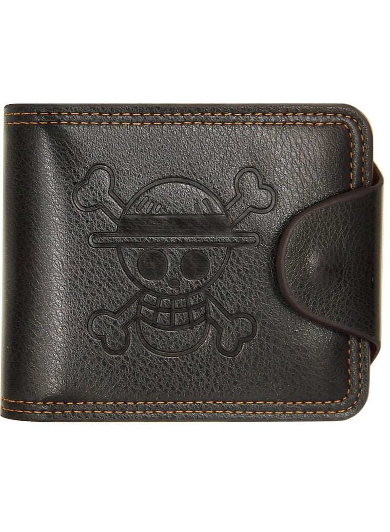 MenBense Wallet for Men, Anime Wallet, Faux Leather Slim Wallet, Short Bifold, Brown  - Image 1
