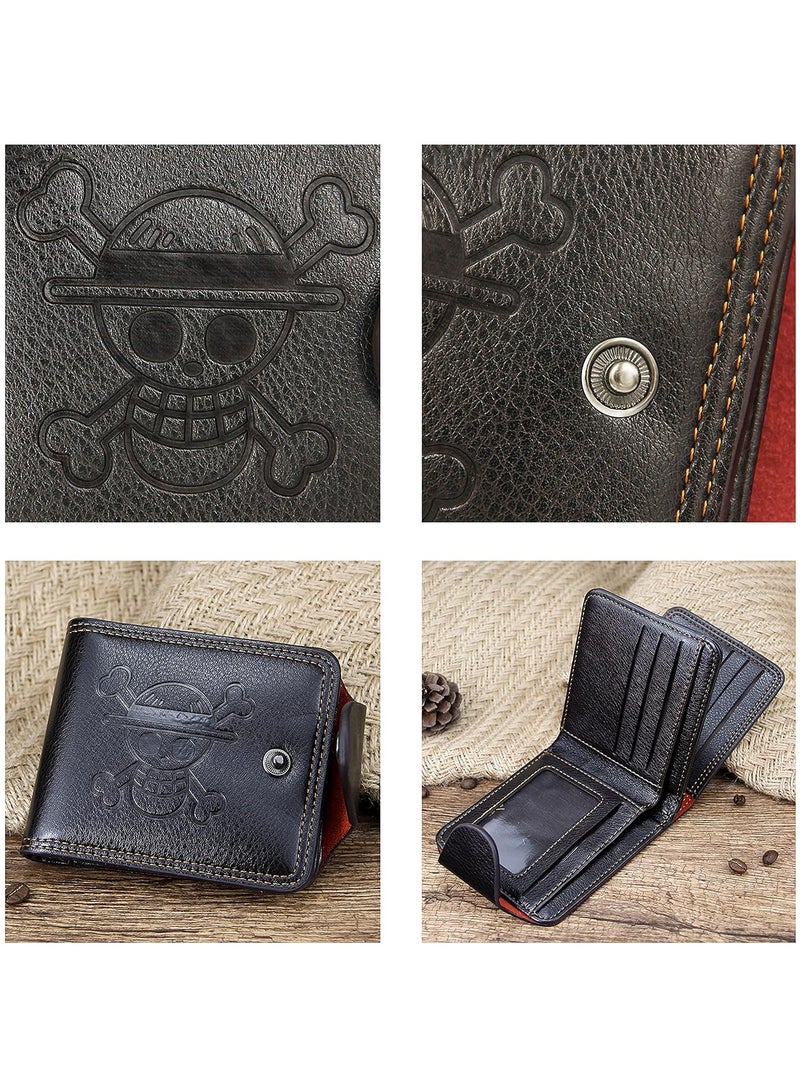 MenBense Wallet for Men, Anime Wallet, Faux Leather Slim Wallet, Short Bifold, Brown  - Image 3