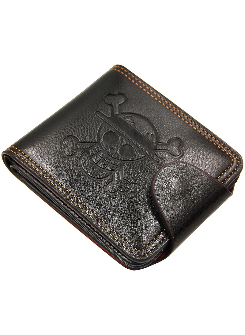 MenBense Wallet for Men, Anime Wallet, Faux Leather Slim Wallet, Short Bifold, Brown  - Image 5