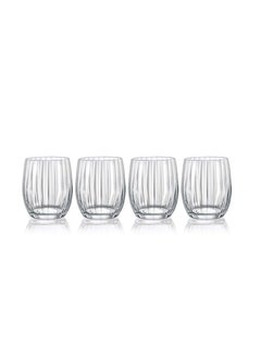 Crystalex Crystalex Shot Glass Waterfall 300ml, Crystalline (Pack of 4) 