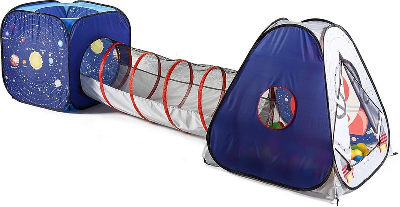 U-tex 3pc Space Astronaut Pop Up Play Tents with Tunnels for Kids, Boys, Girls, Babies and Toddlers, Indoor/Outdoor Playhouse –Stem Inspired Design W/Solar System & Planet - Image 3