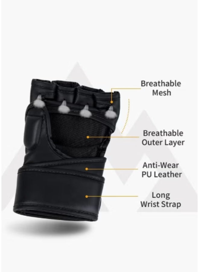 DIOTTI MMA Boxing Gloves, Half Finger Open Palm Punching Gloves for Martial Arts, Training, Fitness, Kickboxing - Image 5