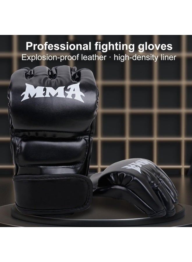 DIOTTI MMA Boxing Gloves, Half Finger Open Palm Punching Gloves for Martial Arts, Training, Fitness, Kickboxing - Image 2