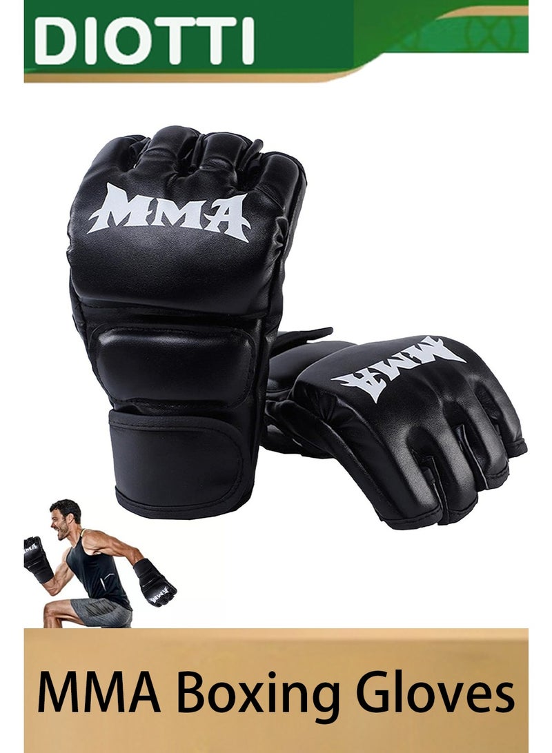 DIOTTI MMA Boxing Gloves, Half Finger Open Palm Punching Gloves for Martial Arts, Training, Fitness, Kickboxing - Image 1