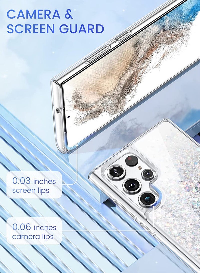 Sparkle Bling Liquid Quicksand Glitter For Samsung Galaxy S25 Ultra Case, TPU Soft Cover, Pink - Image 4