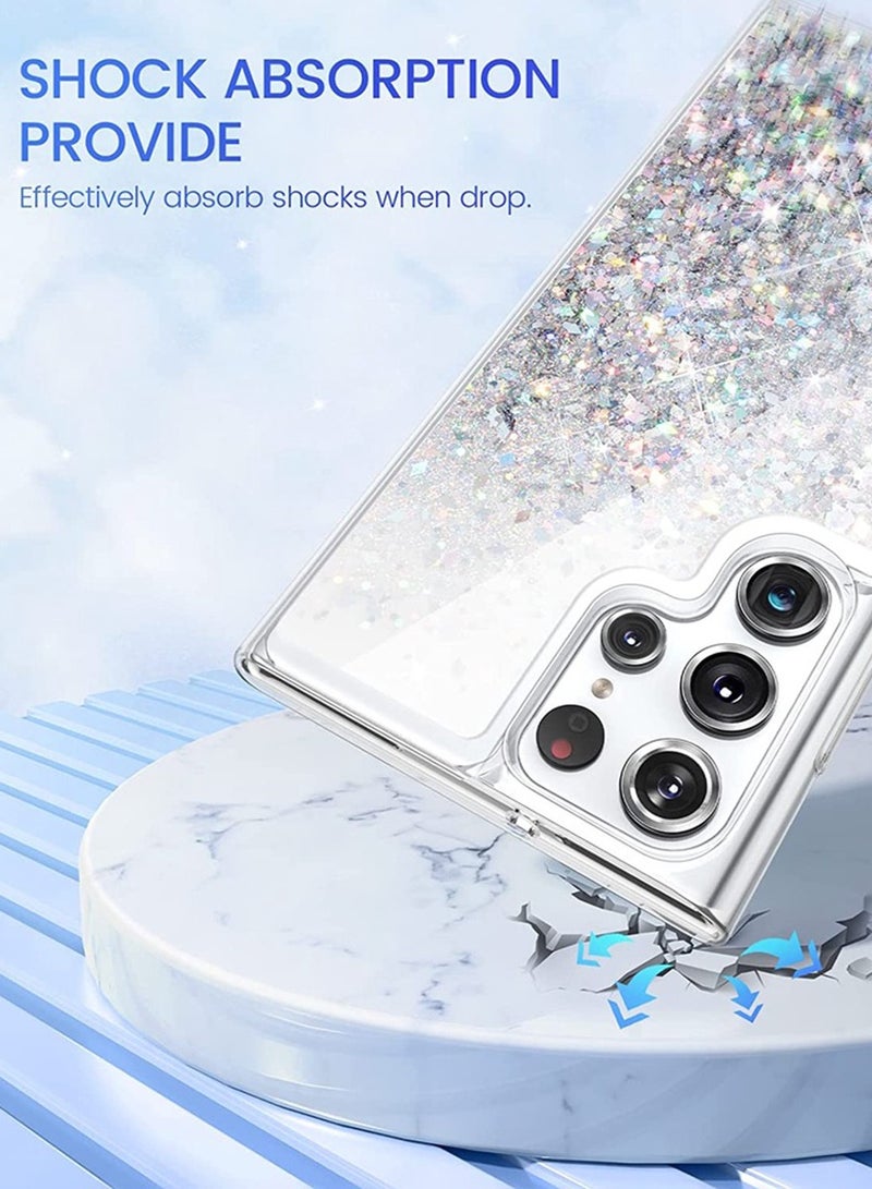 Sparkle Bling Liquid Quicksand Glitter For Samsung Galaxy S25 Ultra Case, TPU Soft Cover, Pink - Image 3