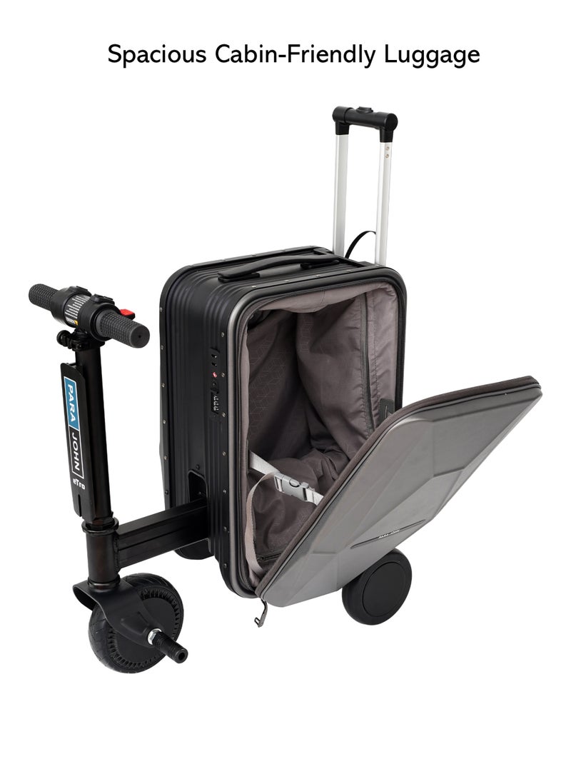 Parajohn Etro Cabin Size 20 inches Rideable Aluminum + Polycarbonate Rechargeable Electric Suitcase Scooter - Image 4