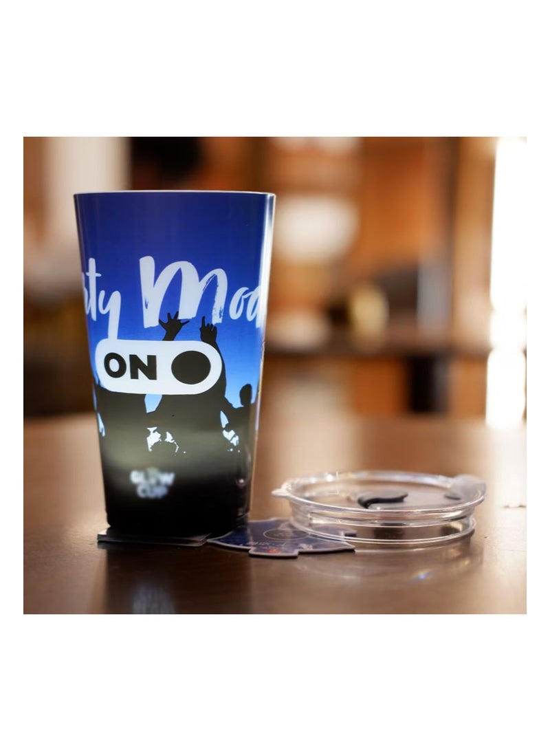 2 Piece Flash Cup，Fun Cup，Water Sensor Activated Luminous Cup，With Cup Lid，Suitable For Birthday Parties，Graduation Ceremonies，Festivals （Blue Gradient，420ml） - Image 4