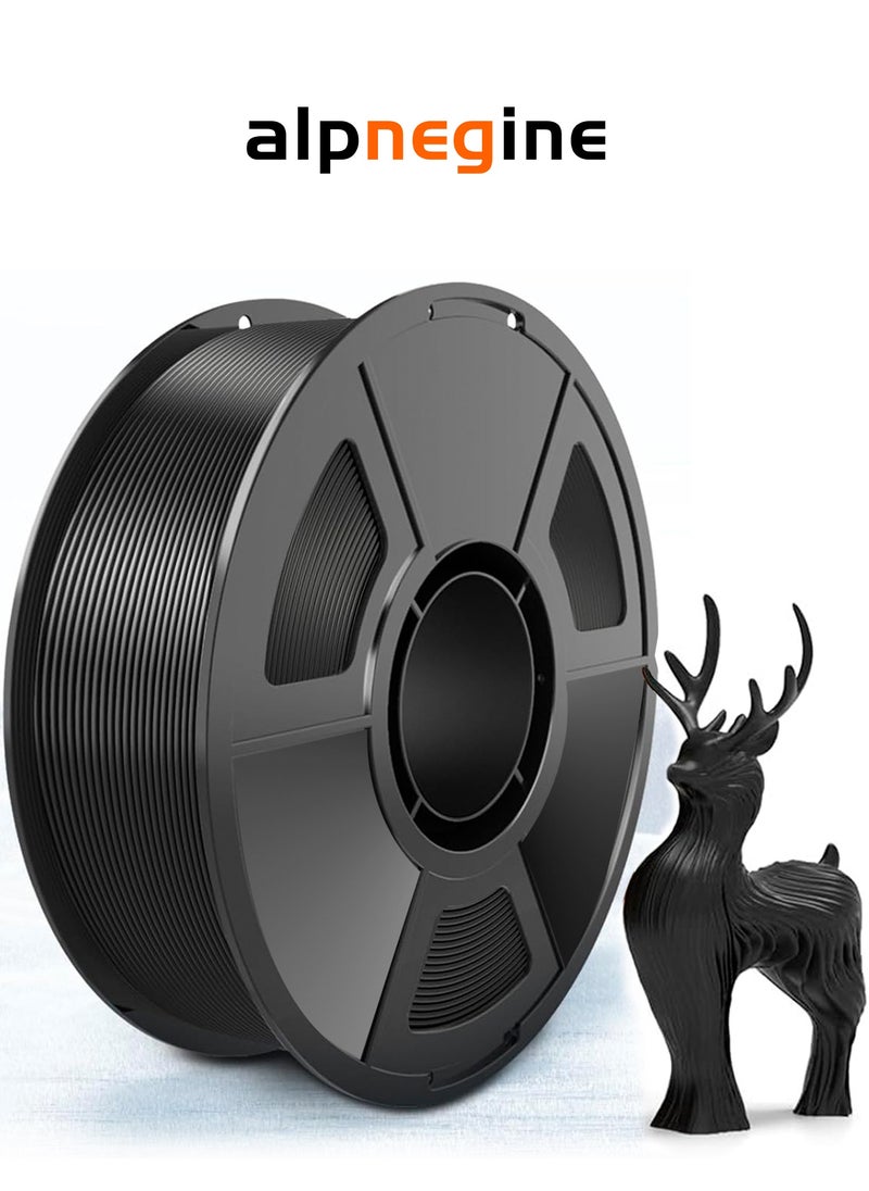 ALPNEGINE Matte PLA Filament Black 1.75mm 1KG , 3D Printer Material with Spool Vacuum Pack, Dimensional Accuracy +/- 0.02mm, 340m Length , Fit for Most FDM 3D Printers  - Image 1