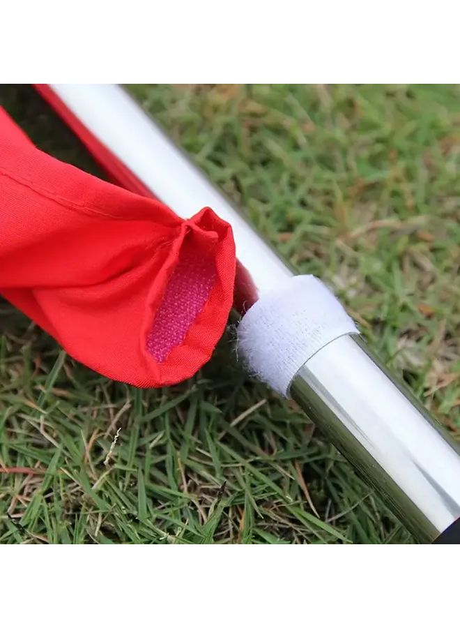 2 Pack Red Stainless Steel Referee Flags With Ergonomic Handles For Sports Track Field Soccer Basketball Tennis Badminton Table Tennis Traffic Control Durable Referee Accessories Sleek Design Sturdy Construction - Image 3