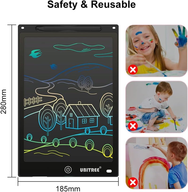LCD Writing Tablet for Kids, 12 Inch Electronic Drawing Board Digital Writing Pad with Colorful Screen, Erasable Doodle Board Handwriting Drawing Tablet Educational Toy Gift for Boys Girls - Image 2