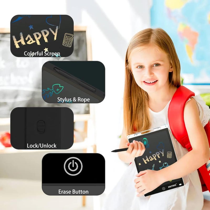 LCD Writing Tablet for Kids, 12 Inch Electronic Drawing Board Digital Writing Pad with Colorful Screen, Erasable Doodle Board Handwriting Drawing Tablet Educational Toy Gift for Boys Girls - Image 4