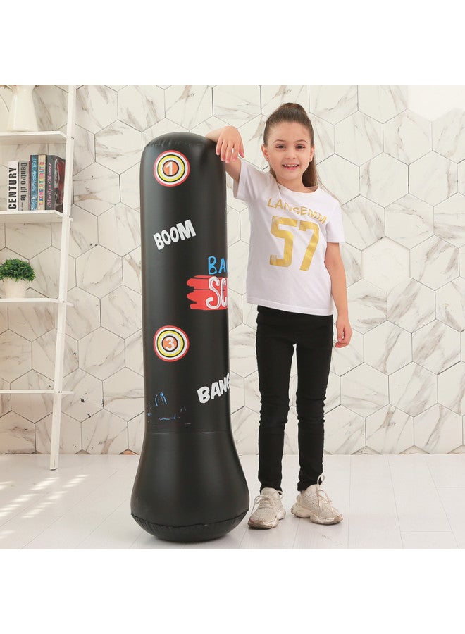 Sales Inflatable Children Tumbler 120cm Adult Fitness Boxing Column Kids Toys Thickened Wholesale-Color:Black - Image 3
