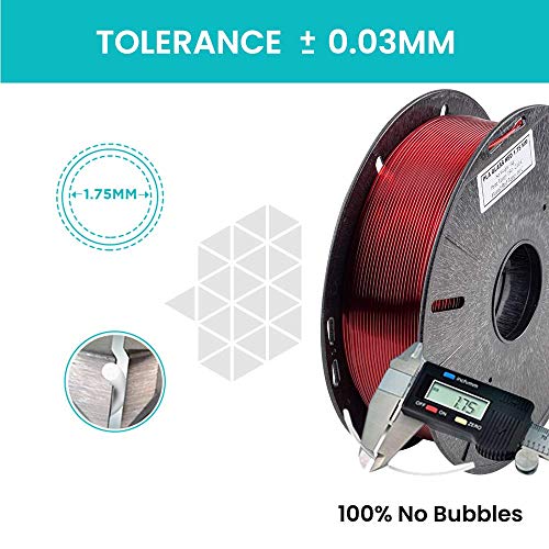 Tesseract Premium PLA + 1.75mm 3D Printing Filament | Dimensional Accuracy +/- 0.03mm | Compatible with Most FDM Printers | 1 KG 3D Printer Filament - PLA Glass Red (Quantity 1) - Image 2