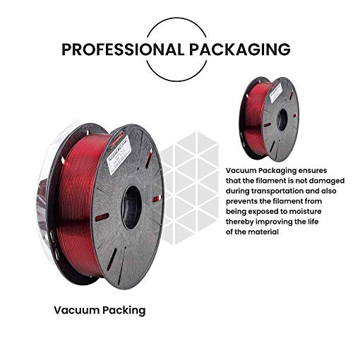 Tesseract Premium PLA + 1.75mm 3D Printing Filament | Dimensional Accuracy +/- 0.03mm | Compatible with Most FDM Printers | 1 KG 3D Printer Filament - PLA Glass Red (Quantity 1) - Image 5