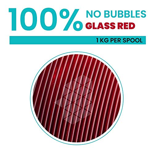 Tesseract Premium PLA + 1.75mm 3D Printing Filament | Dimensional Accuracy +/- 0.03mm | Compatible with Most FDM Printers | 1 KG 3D Printer Filament - PLA Glass Red (Quantity 1) - Image 3