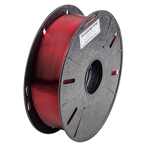 Tesseract Premium PLA + 1.75mm 3D Printing Filament | Dimensional Accuracy +/- 0.03mm | Compatible with Most FDM Printers | 1 KG 3D Printer Filament - PLA Glass Red (Quantity 1) - Image 1