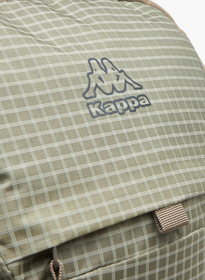 Kappa Men's Logo Print Backpack with Zip Closure and Adjustable Strap - 34x54x16 cm