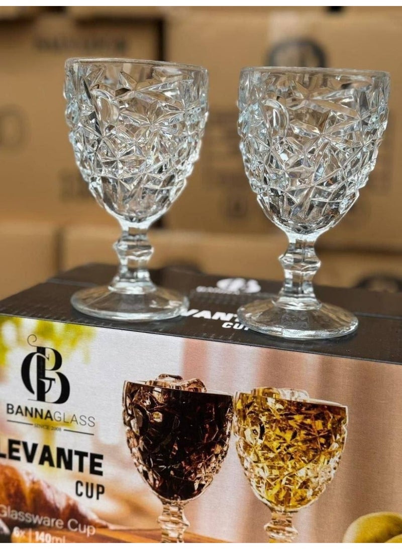 طقمً كاسات ليفانتي  6 كاس في علبه