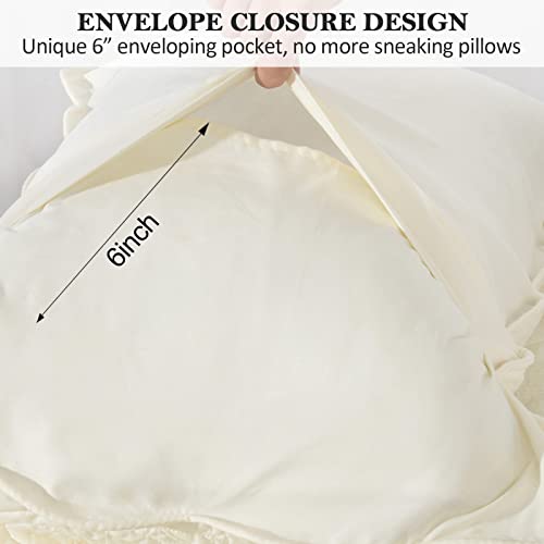 BOSOWOS Quilted Pillow Shams Set of 2, Decorative Microfiber King Size Bed Pillow Shams, Soft Breathable Pillow Covers with Envelope Closure (Light Yellow, 20 x 36 Inch) - Image 4