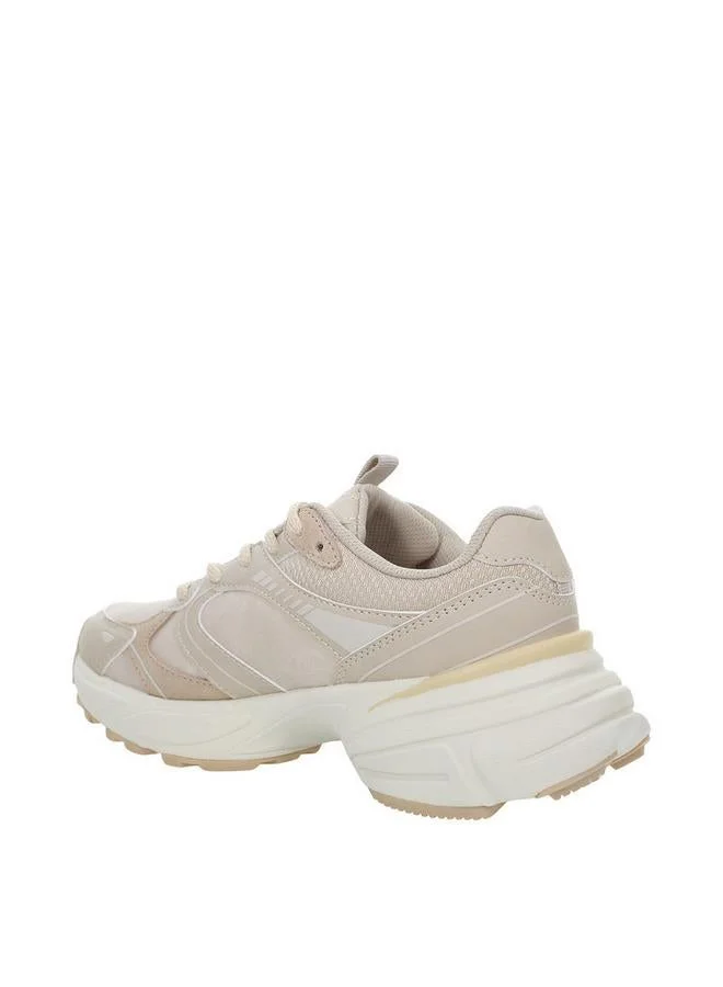 LUMBERJACK CREAM Women Money Panelled Lace-Up Sneakers for Women | Best Price UAE