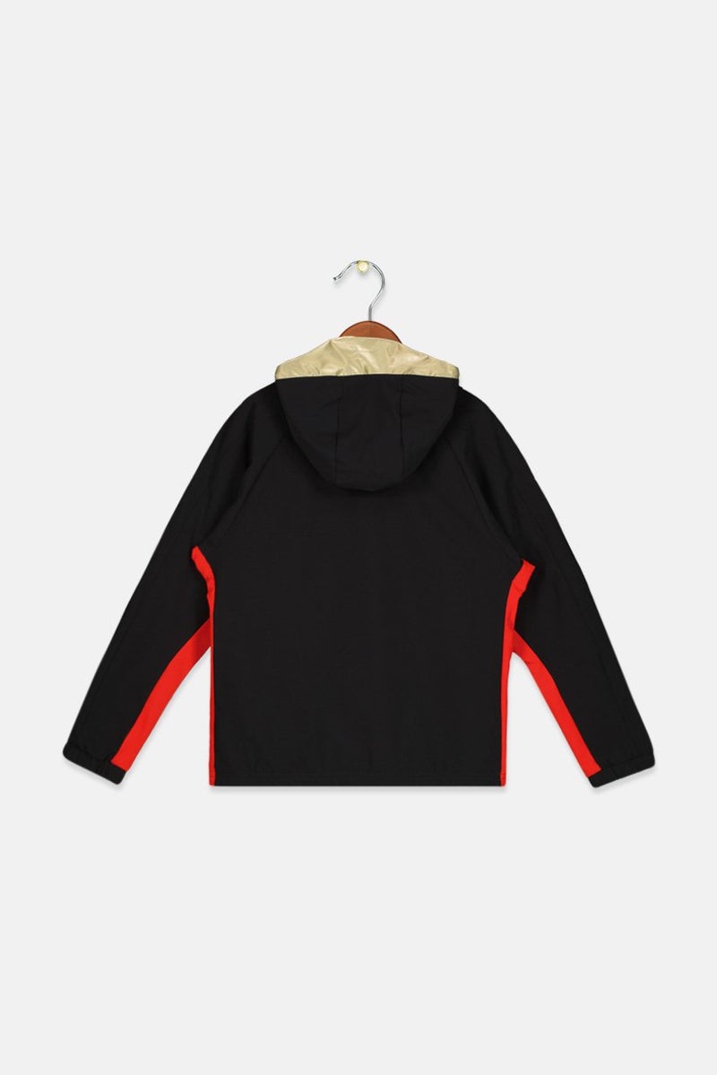 Adidas Kids Boy Brand Logo Training Windbreaker Jacket, Black - Image 2