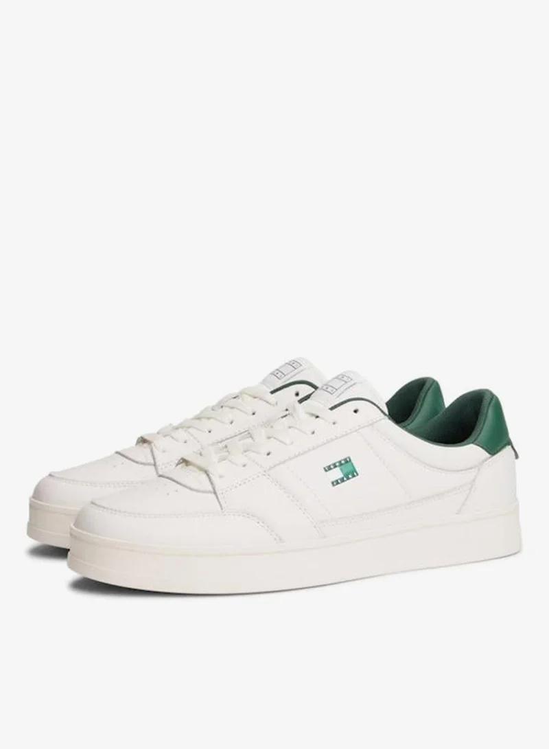 TOMMY JEANS Ecru//Shadow Pine Lace Up Low Top Sneakers for Men | Best Price UAE