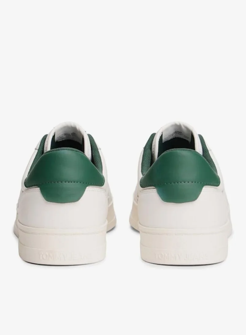 TOMMY JEANS Ecru//Shadow Pine Lace Up Low Top Sneakers for Men | Best Price UAE