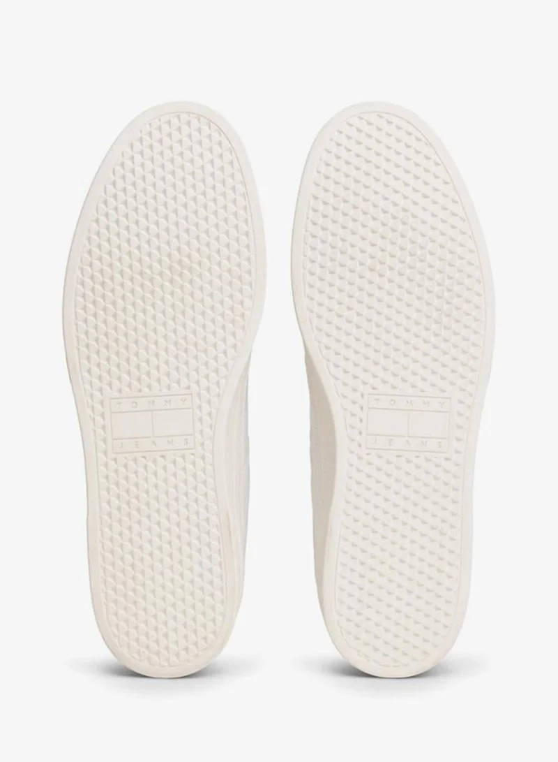TOMMY JEANS Ecru//Shadow Pine Lace Up Low Top Sneakers for Men | Best Price UAE