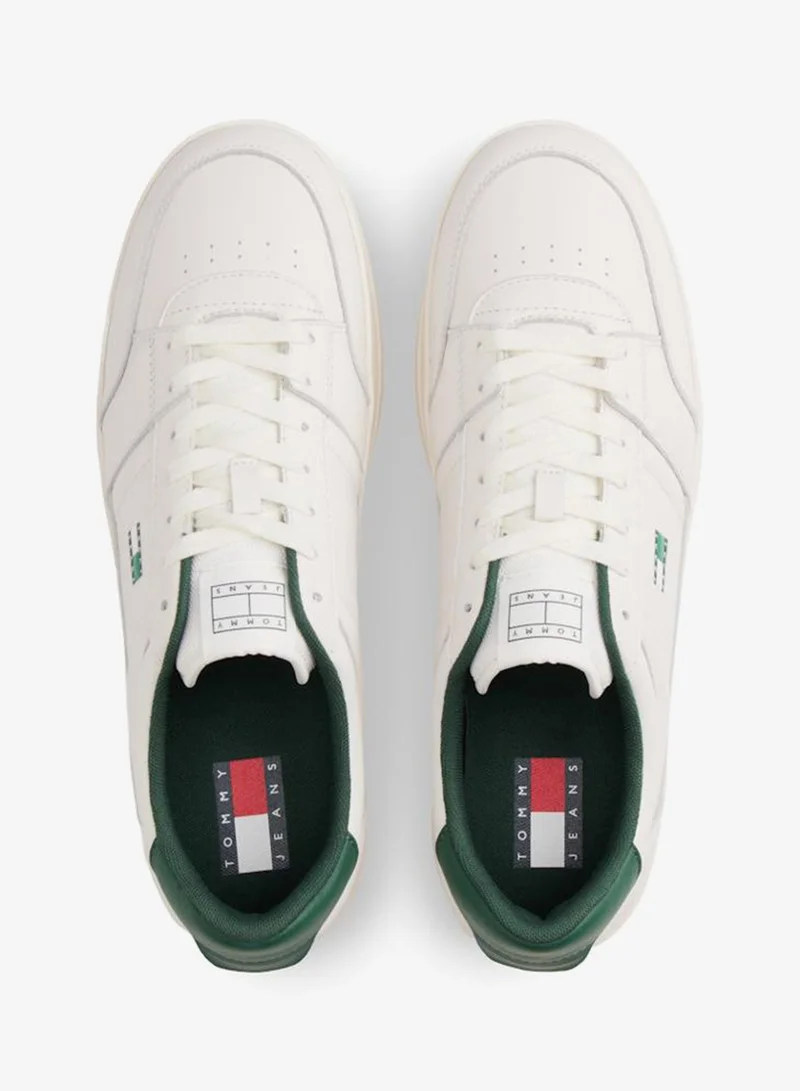 TOMMY JEANS Ecru//Shadow Pine Lace Up Low Top Sneakers for Men | Best Price UAE