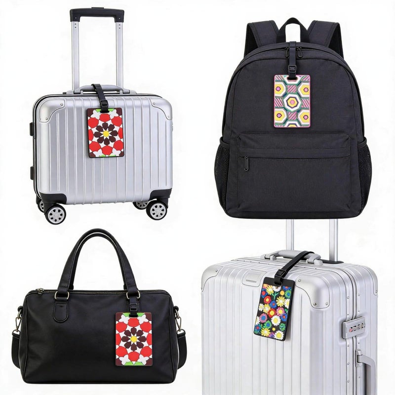 Goodma 12 Pieces Luggage Tags Assorted Travel Suitcase Labels Business ID Card Holder - Image 2