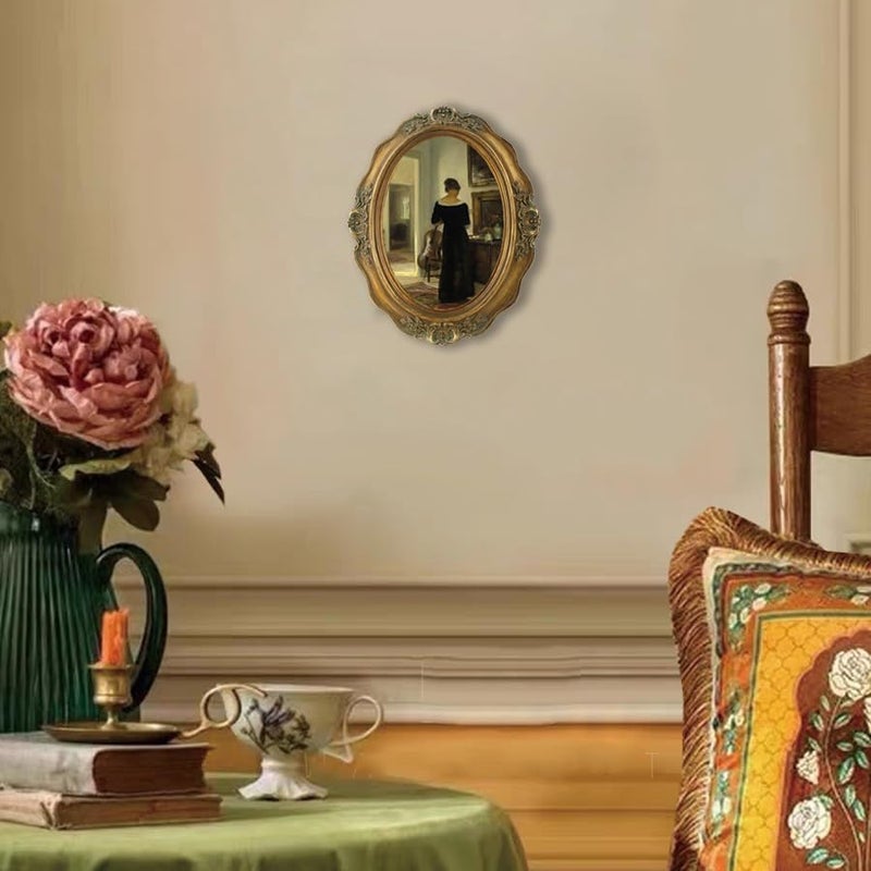 SIKOO Vintage Picture Frames 5x7 Oval Picture Frame Tabletop and Wall Mount Antique Picture Frame with High Definition Glass Front,Oval Wall Art, Bronze Gold - Image 4