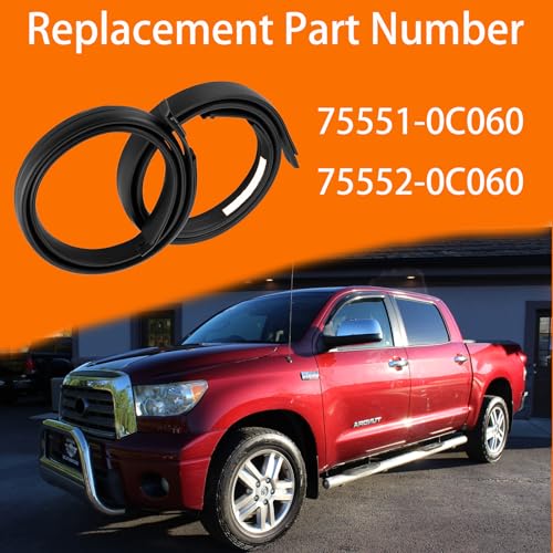 MIYIMORE 2Pcs Roof Drip Molding Weatherstrip Fit for Toyota Tundra CrewMax Cab 2007-2021, Left & Right Side Roof Trim Seal Kit Replace 75552-0C060 75551-0C060(Not Fit Double Cab) - Image 3