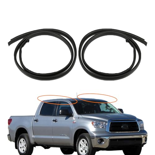 MIYIMORE 2Pcs Roof Drip Molding Weatherstrip Fit for Toyota Tundra CrewMax Cab 2007-2021, Left & Right Side Roof Trim Seal Kit Replace 75552-0C060 75551-0C060(Not Fit Double Cab) - Image 1