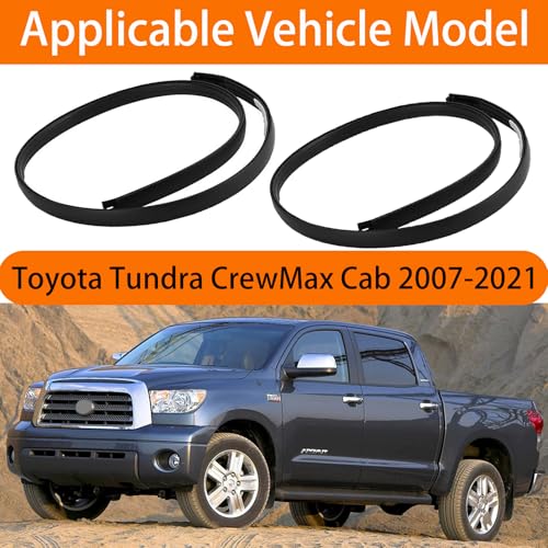 MIYIMORE 2Pcs Roof Drip Molding Weatherstrip Fit for Toyota Tundra CrewMax Cab 2007-2021, Left & Right Side Roof Trim Seal Kit Replace 75552-0C060 75551-0C060(Not Fit Double Cab) - Image 2