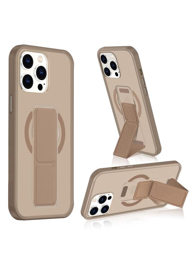 زبون جراب لهاتف iPhone 13 Pro مصنوع من الجلد غير اللامع وحامل سوار المعصم وحافظة هاتف MagSafe - Image 1