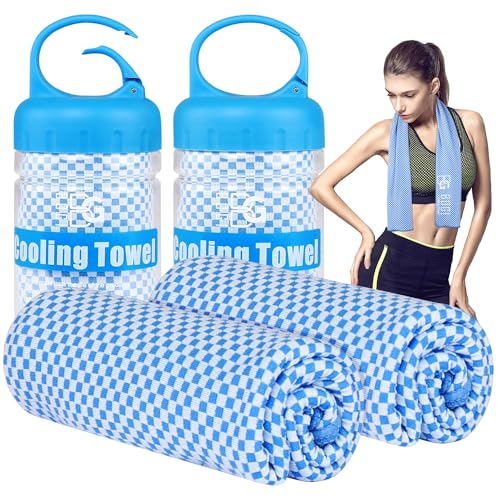 BOGI Cooling Towel 2 Pack, Cooling Towels for Neck and Face, 40"x12" Ice Towel for Instant Cooling Soft Breathable Chilly Towel for Yoga Golf Gym Camping Running Workout & More Activities - Image 1