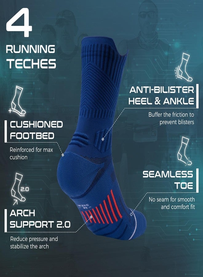 Rahhint Compression Running Socks 3 Pairs, Cushion Crew Socks, Anti-Blister Moisture Wicking Athletic Hiking Basketball Socks - Image 5