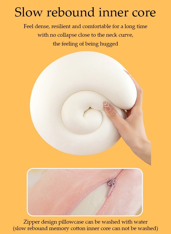 DUNISO Travel Neck Pillow，Portable Cartoon Memory Foam Neck Pillow，U Shape Head Pillow with Eye Mask,360° Surround Support，Detachable,Comfortable and Breathable，for  Airplane, Car, Train, Bus and Home Use - Image 2