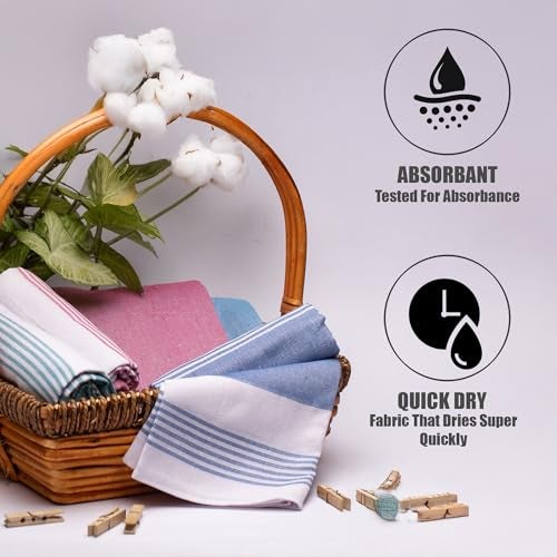 YATTA Cotton Gamcha Bath Towels - Pack of 3 (150 x 75 cm) | Lightweight, Quick-Dry & Highly Absorbent | Multicolor Thin Towels for Men & Women | Travel & Everyday Use - Image 4