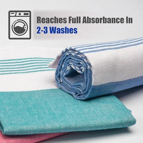 YATTA Cotton Gamcha Bath Towels - Pack of 3 (150 x 75 cm) | Lightweight, Quick-Dry & Highly Absorbent | Multicolor Thin Towels for Men & Women | Travel & Everyday Use - Image 2