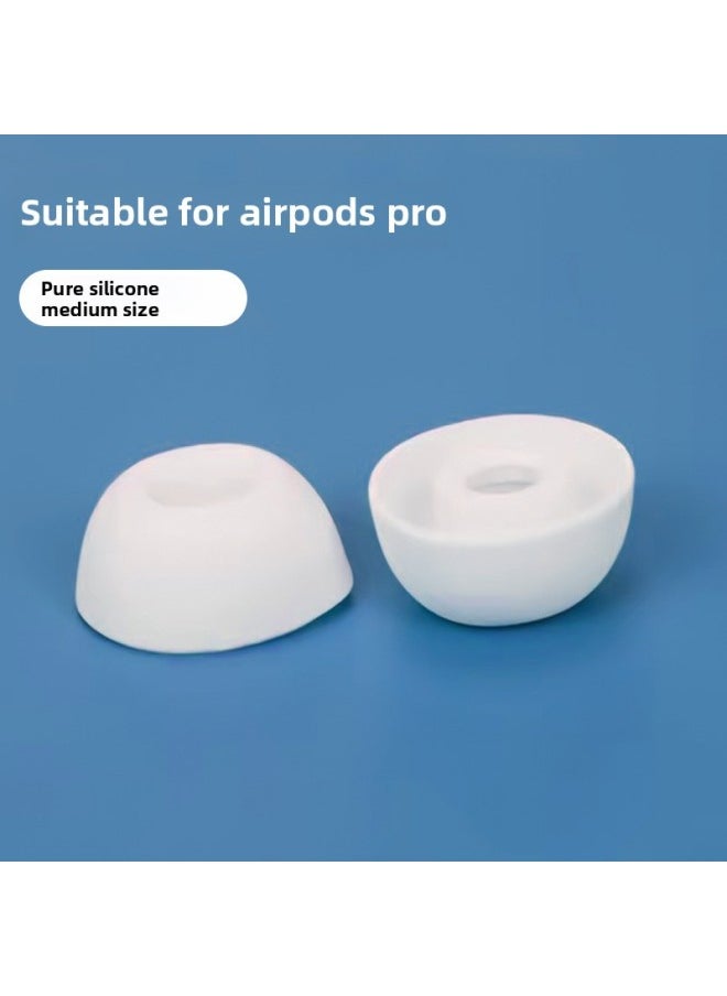 Generic For AirPods Pro2 Bluetooth Digital Headset Silicone Earplugs For Apple Wireless Replacement Silicone Ear Cap Wholesale-Color:White Medium-Huaqiang North Pure Silicone  - Image 1