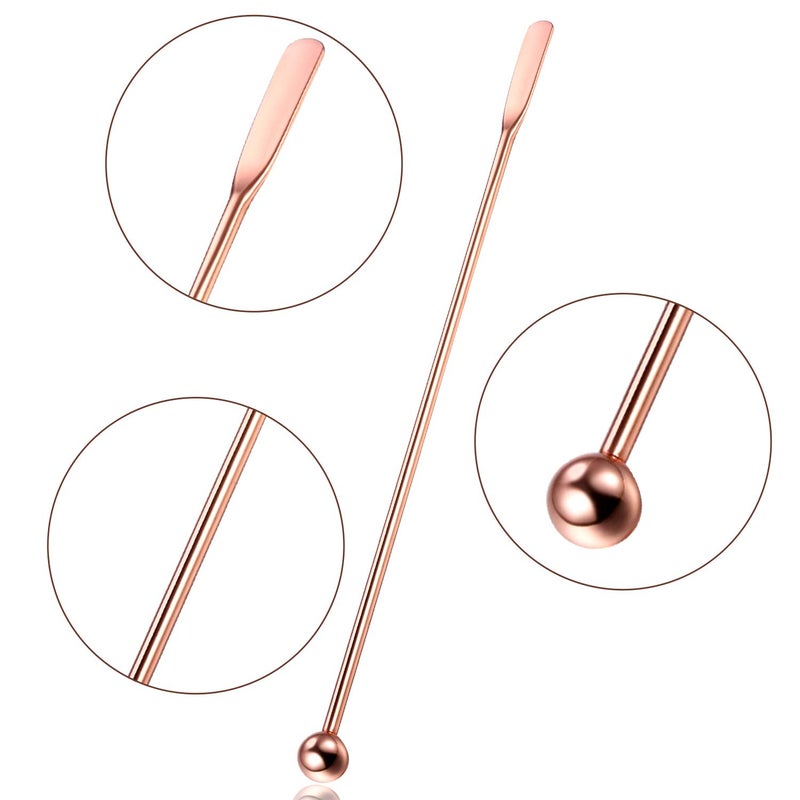 BOAO 7.5 Inches Stainless Steel Coffee Beverage Stirrers Drink Swizzle Stick with Small Rectangular Paddles, Set of 8 Beverage Stirrers for Coffee Cocktail Chocolate Milk Juices (Multicolor) - Image 3