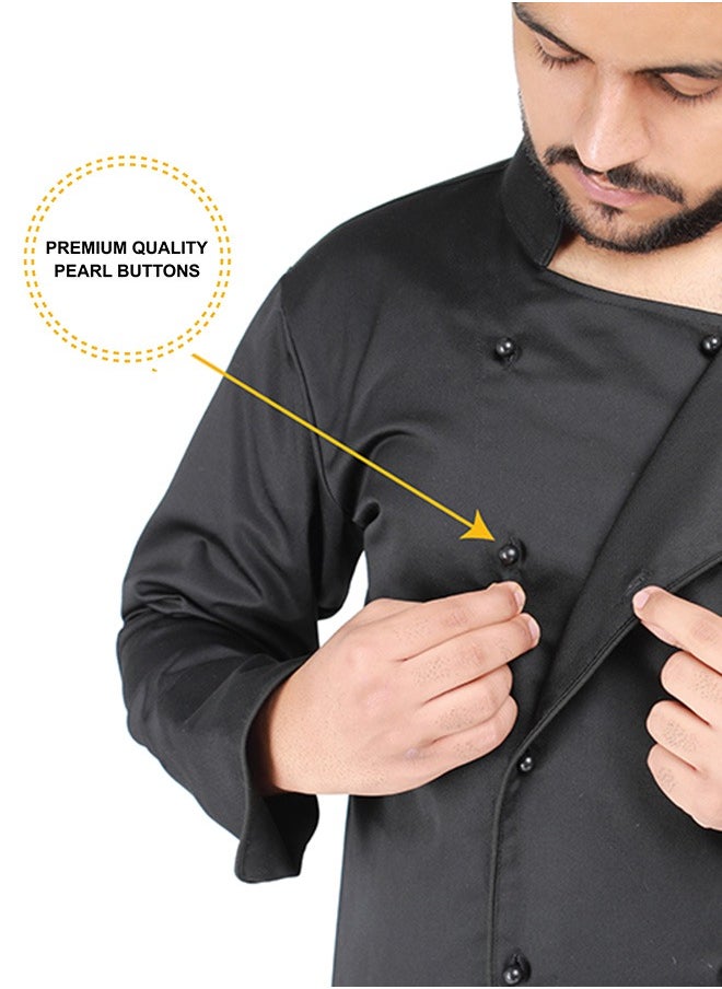 Chef jacket coat with black pearl buttons breathable cotton washable and wearable durable - pzsku/ZFEC0E1CCDF07BDAFAA82Z/45/_/1696849952/c1cbf878-b4b4-46a9-8a07-89a6af09214d