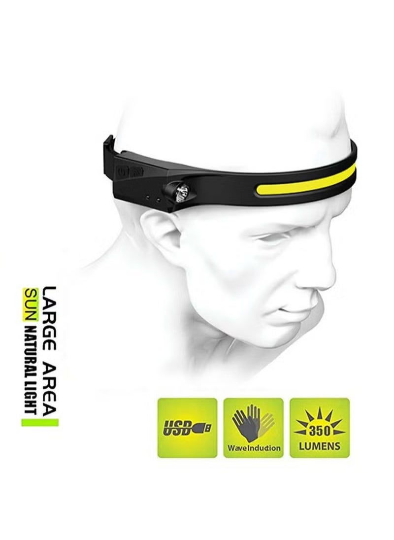 Generic - Led Headlamp Rechargeable Cob Camping Headlamp 230° Illumination Headlight With Motion Sensor, Lightweight And Weatherproof ,5 Light Source Head Lamp Flashlight - Image 1