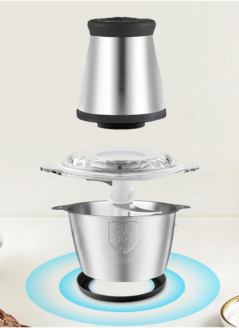 VINSOC - Electric Chopper Meat Grinder 2L 2 Speed Adjustable Mincer Grinder Multi-Functional Food Processor with Double layer 4-blade blade 200W - Image 1