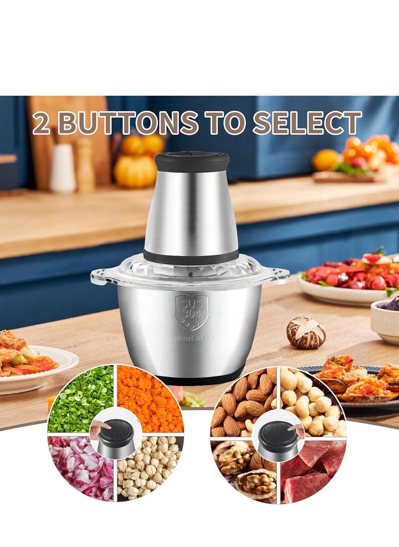VINSOC - Electric Chopper Meat Grinder 2L 2 Speed Adjustable Mincer Grinder Multi-Functional Food Processor with Double layer 4-blade blade 200W - Image 1