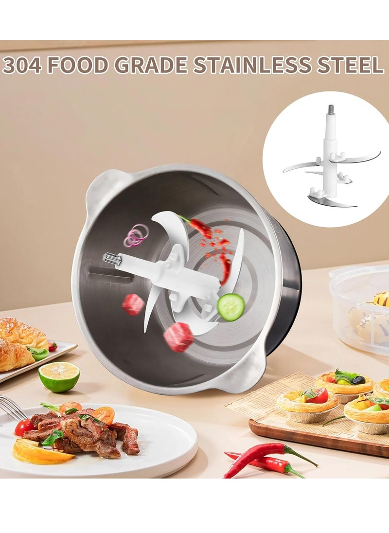 VINSOC - Electric Chopper Meat Grinder 2L 2 Speed Adjustable Mincer Grinder Multi-Functional Food Processor with Double layer 4-blade blade 200W - Image 1