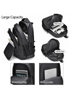 التمريض الجوي حقيبة ظهر Skycare Sturdy Commuter للعمل، حقيبة كمبيوتر محمول مقاس 15.6 بوصة للرجال والنساء أثناء العمل والسفر وصالة الألعاب الرياضية  - Image 2